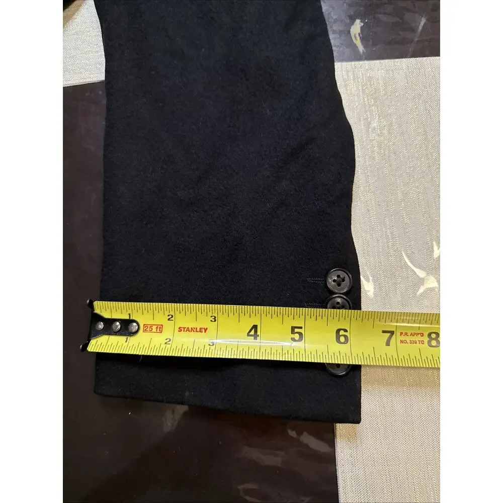 Mens 42 R Ermenegildo Zegna 100 % Cashmere Solid Black Blazer Made Switzerland - Picture 11 of 12